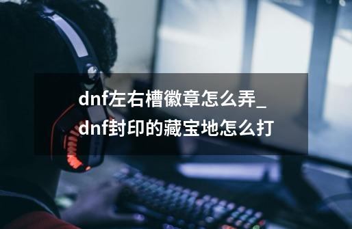 dnf左右槽徽章怎么弄_dnf封印的藏宝地怎么打-第1张-游戏相关-七六启网