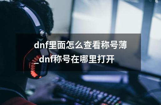 dnf里面怎么查看称号薄_dnf称号在哪里打开-第1张-游戏相关-七六启网