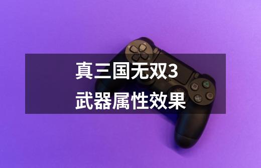 真三国无双3武器属性效果-第1张-游戏相关-七六启网