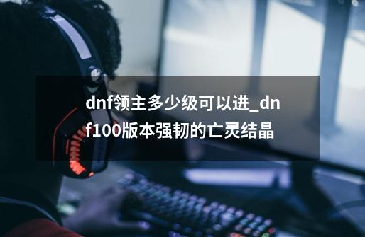 dnf领主多少级可以进_dnf100版本强韧的亡灵结晶-第1张-游戏相关-七六启网