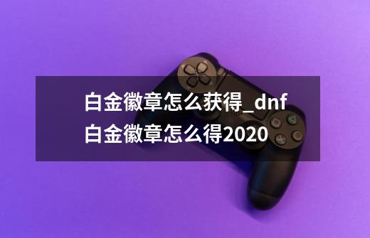 白金徽章怎么获得?_dnf白金徽章怎么得2020-第1张-游戏相关-七六启网