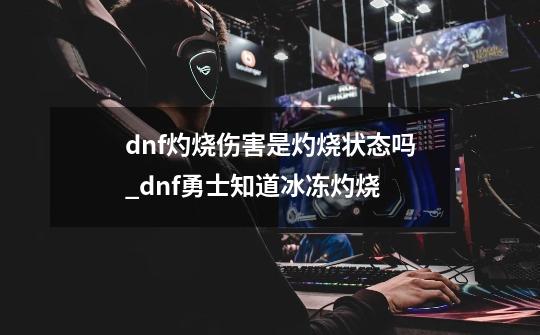 dnf灼烧伤害是灼烧状态吗_dnf勇士知道冰冻+灼烧-第1张-游戏相关-七六启网